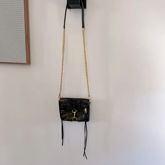 Rebecca Minkoff Black and Gold Crossbody - Picture 2 of 7